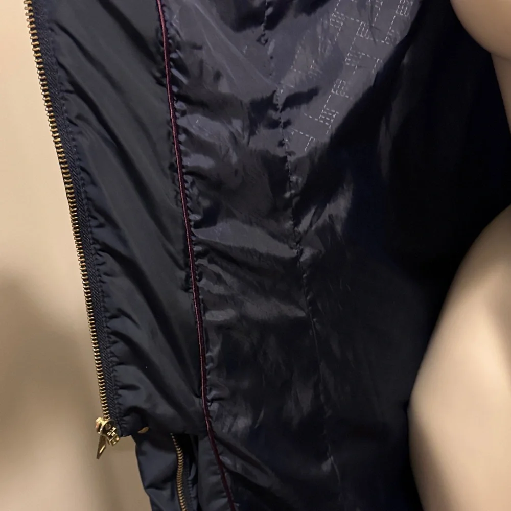 Cole Haan Dark Blue Hooded Down Puffer Jacket - Picture 15 of 15